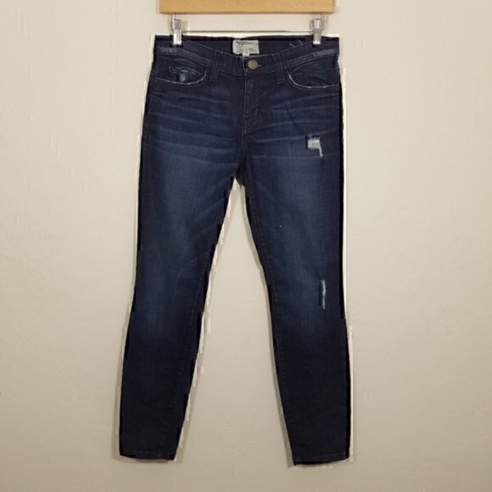 Current/Elliott The Stiletto Distressed Stretch Jeans Blue Size 27